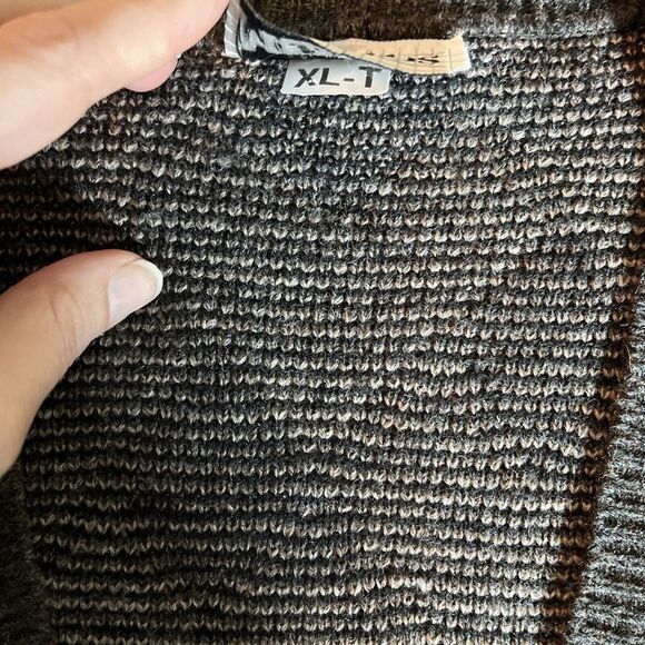 Megalos Men's Black and Gray Argyle Cardigan Sweater - Picture 7 of 10